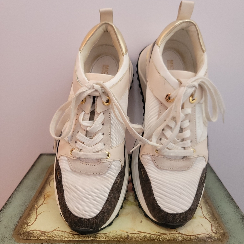 Michael Michael Kors Theo MK Intial Canvas and Suede Trainer Size 7 - Picture 4 of 13